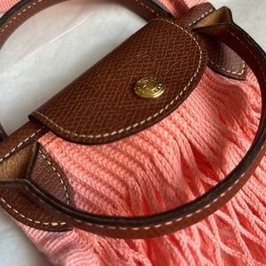 Le Pliage Filet Knit Shoulder Bag Coral